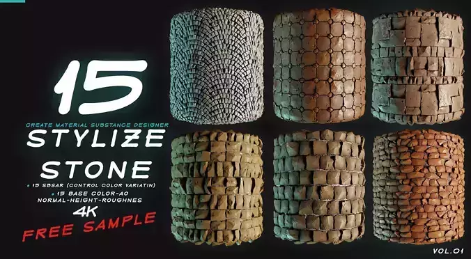 15 MATERIAL STYLIZE STONE VOL 01