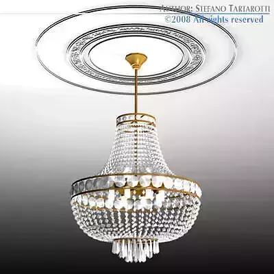 Chandelier with crystals hanging from it
