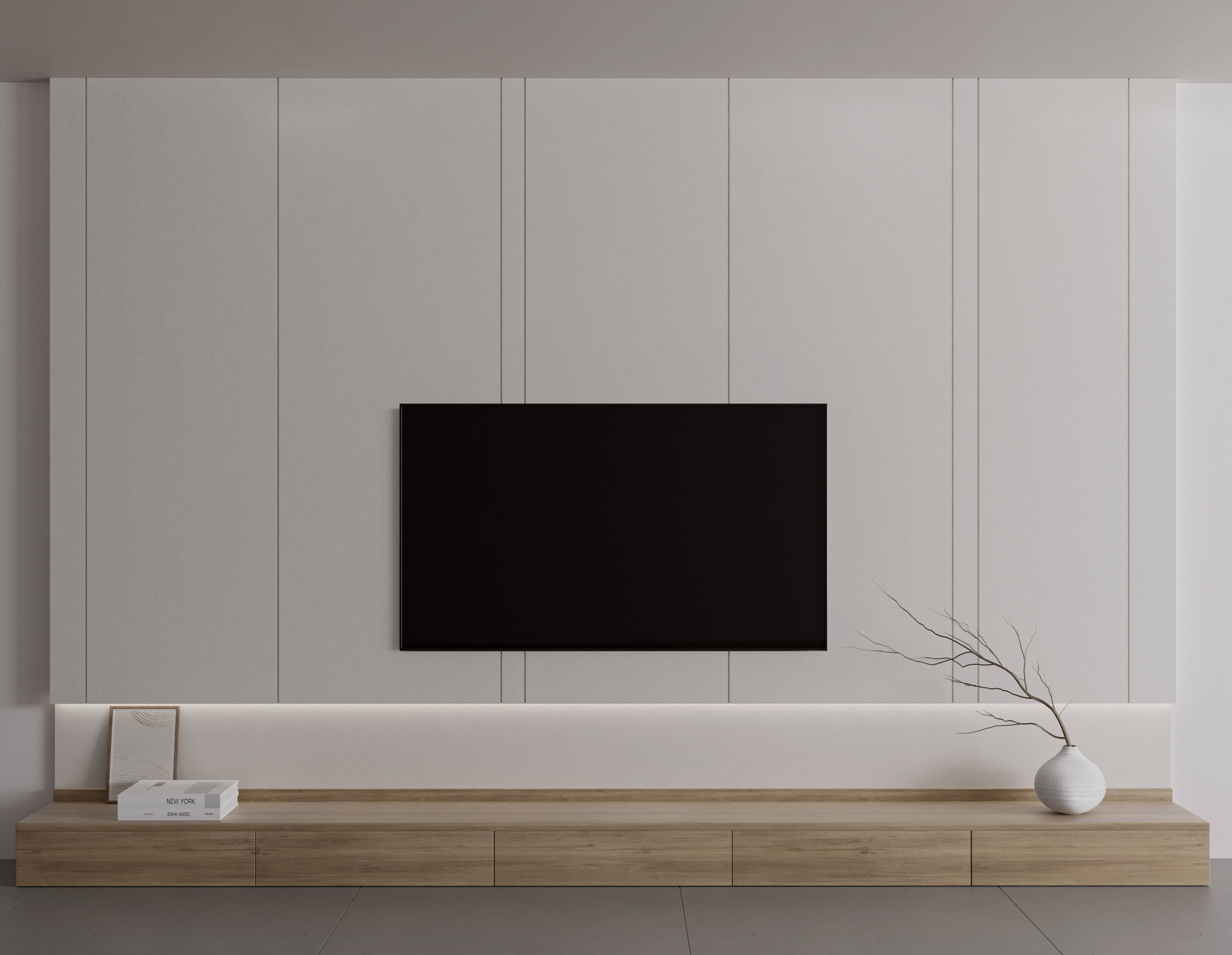 TV Wall Set 04 3D model_1