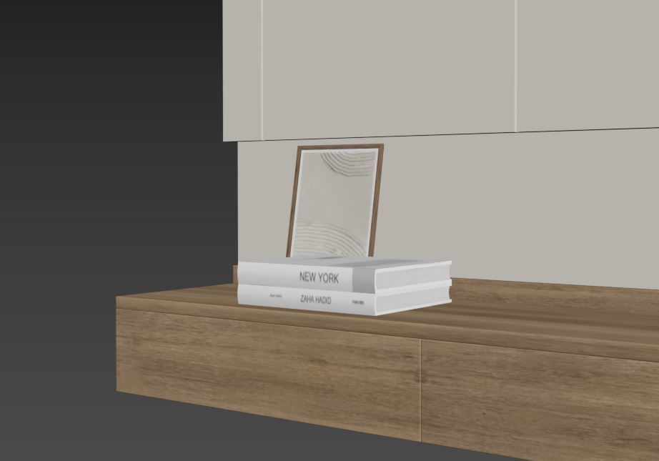 TV Wall Set 04 3D model_8