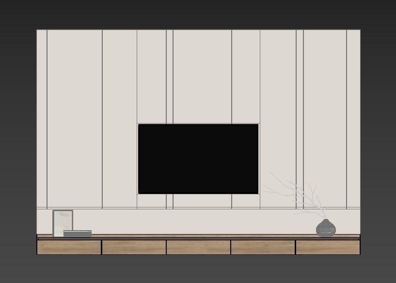 TV Wall Set 04 3D model_13