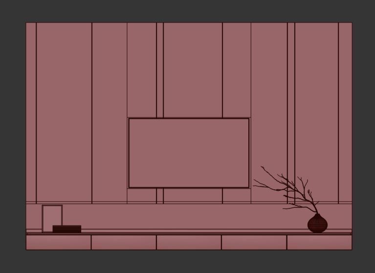 TV Wall Set 04 3D model_14