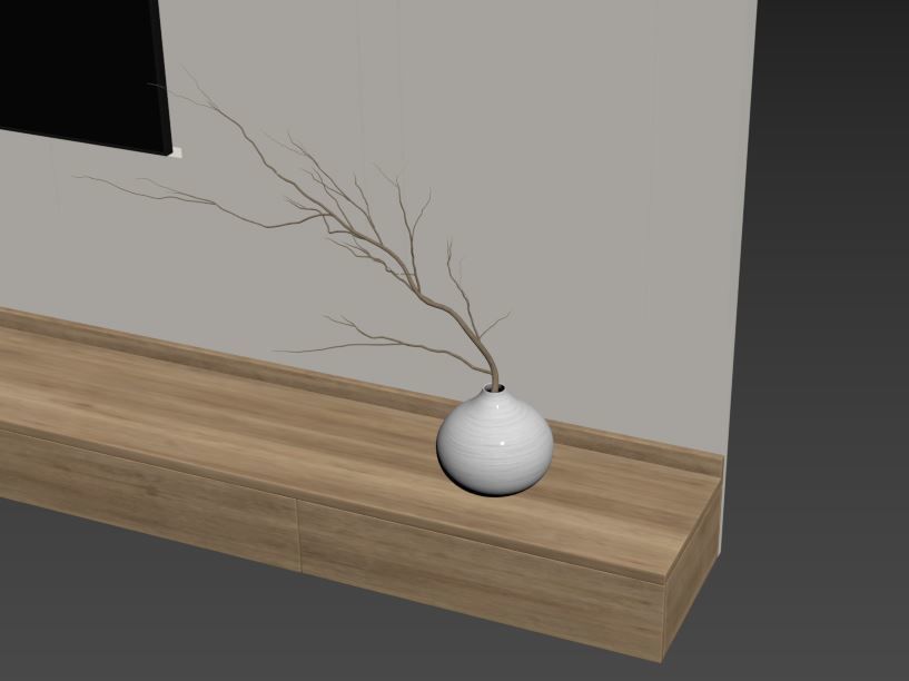 TV Wall Set 04 3D model_12