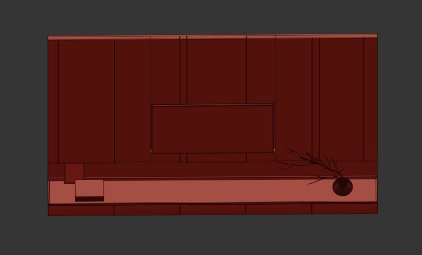 TV Wall Set 04 3D model_19