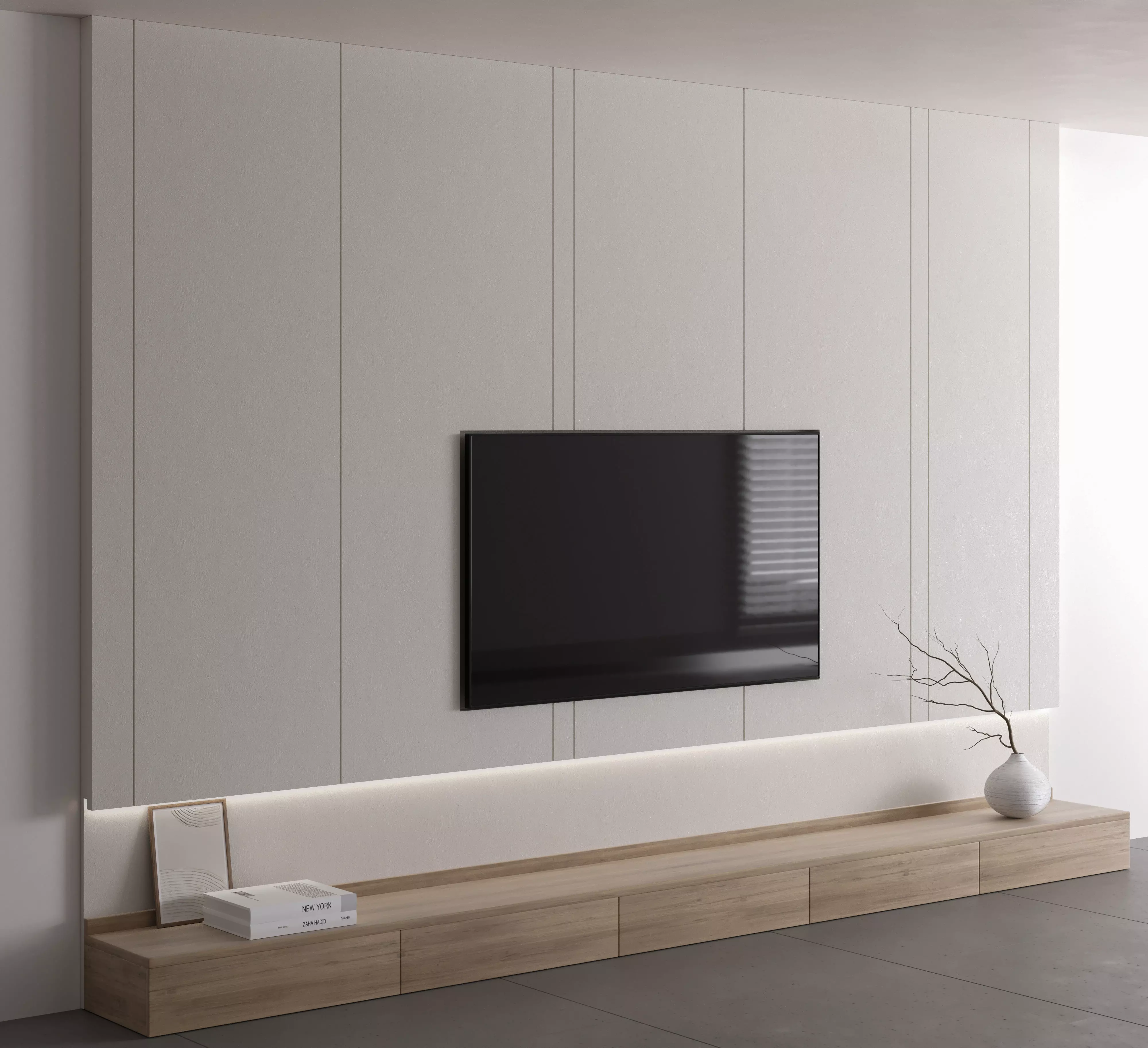 TV Wall Set 04 3D model_0