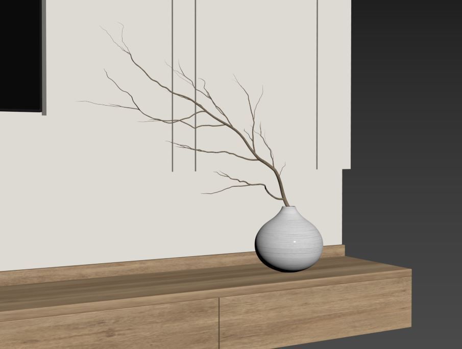 TV Wall Set 04 3D model_9