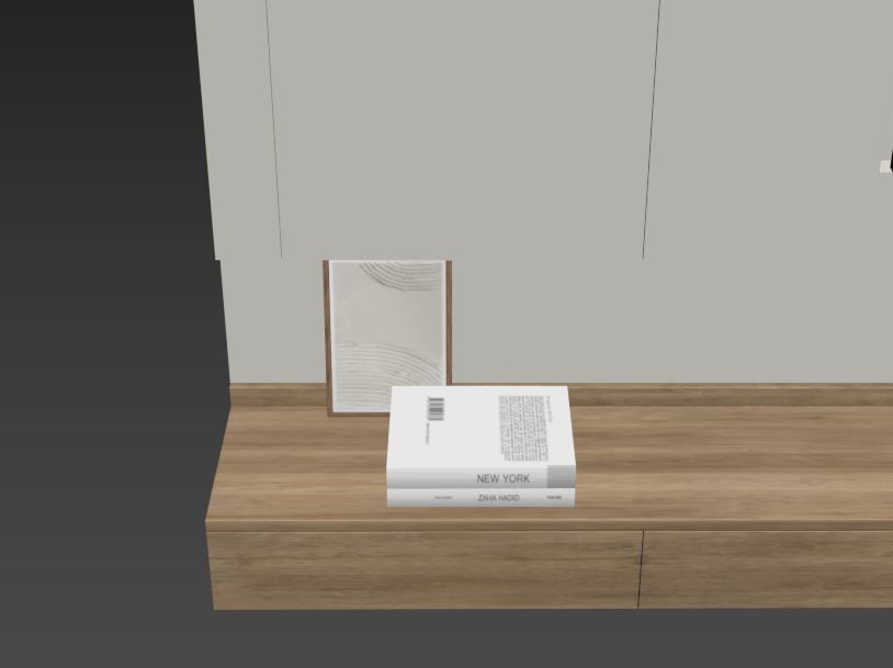 TV Wall Set 04 3D model_11