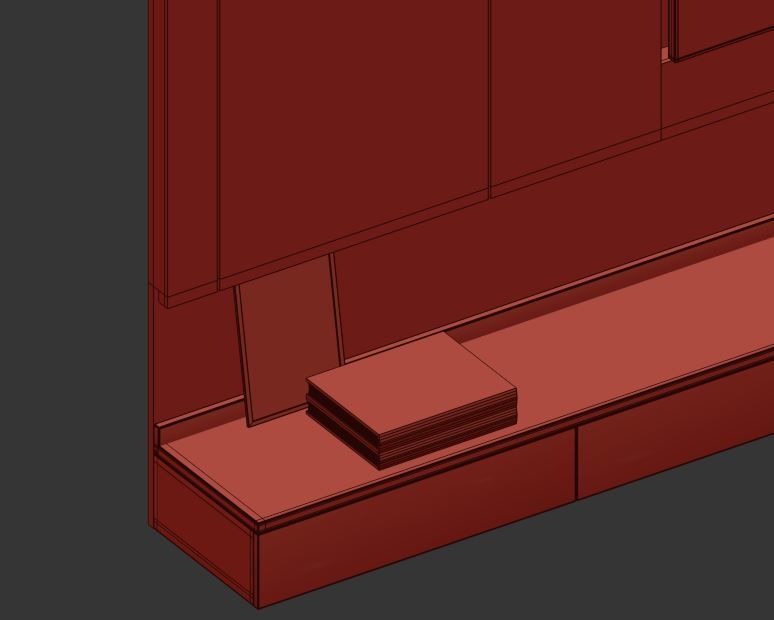 TV Wall Set 04 3D model_18