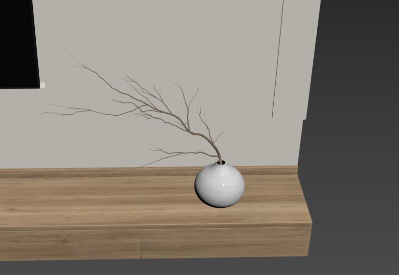 TV Wall Set 04 3D model_10