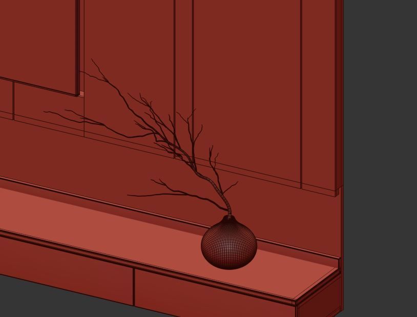 TV Wall Set 04 3D model_17