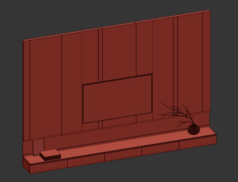 TV Wall Set 04 3D model_15