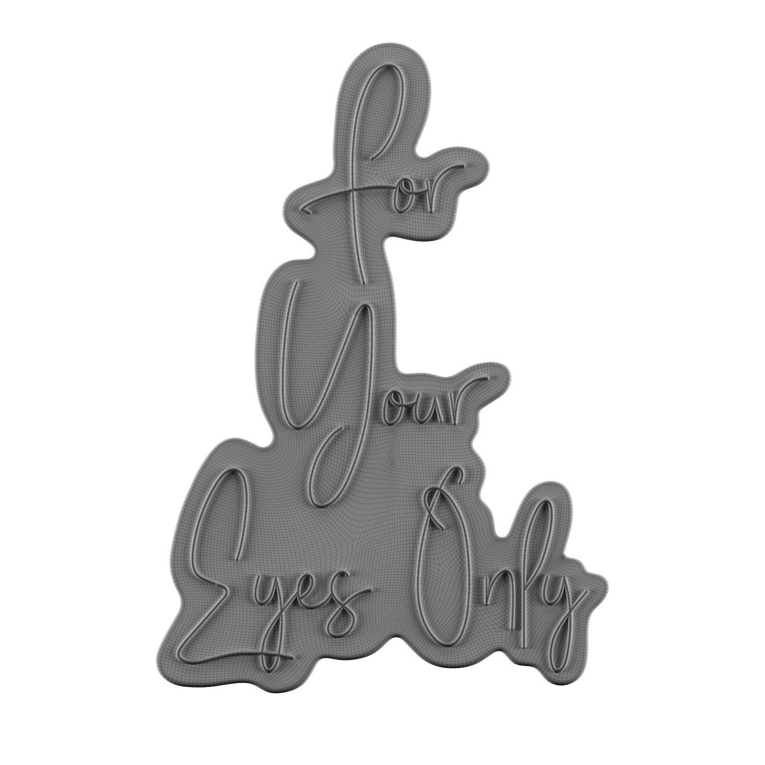 For Your Eyes Only Neon Sign 3D model_1