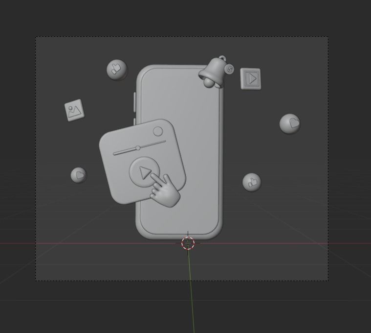 Online marketing 3d Illustration  Icon Pack 3D model_43