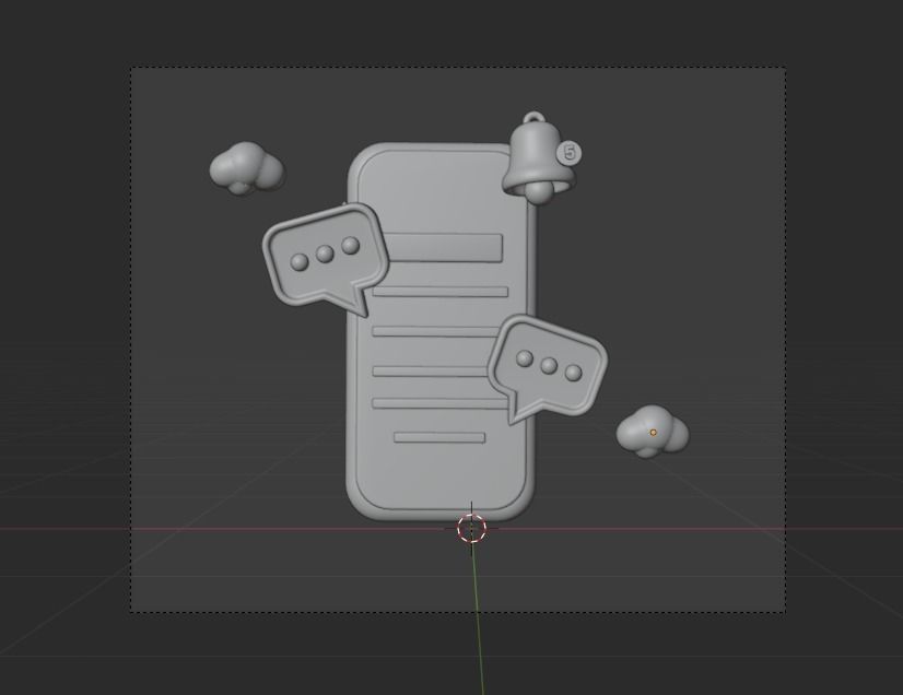 Online marketing 3d Illustration  Icon Pack 3D model_7