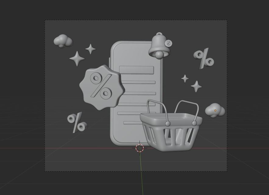 Online marketing 3d Illustration  Icon Pack 3D model_26