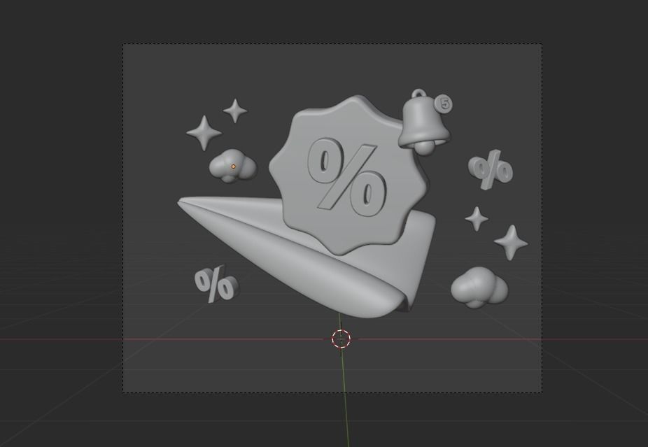 Online marketing 3d Illustration  Icon Pack 3D model_25