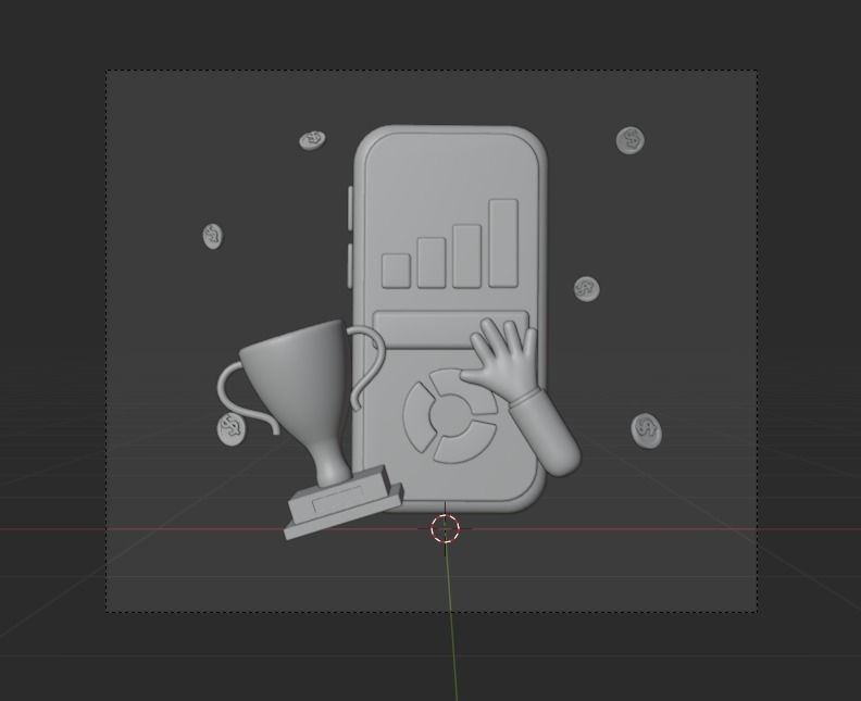 Online marketing 3d Illustration  Icon Pack 3D model_38