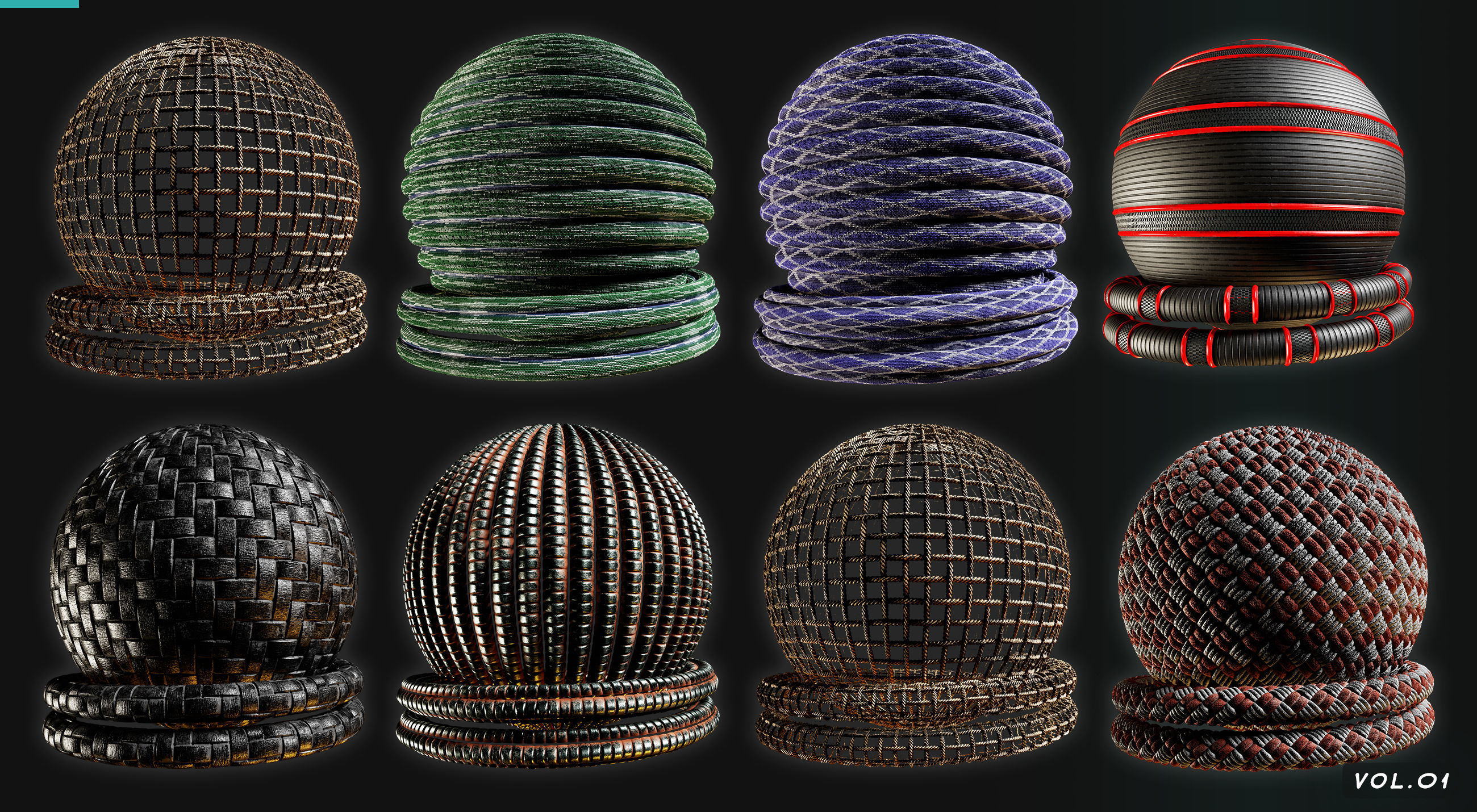 30 rope and cables material - sbsar-4k - seamles Texture_3