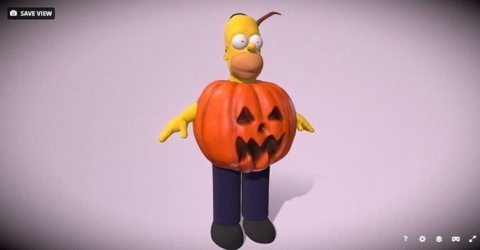 Halloween Homer Low-poly 3D model