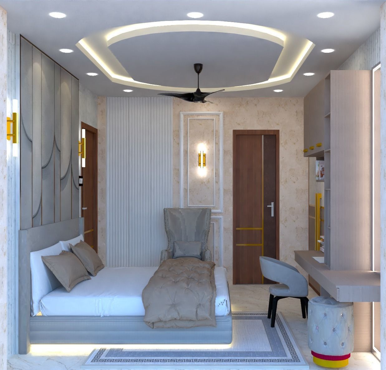 BEDROOM INTERIOR DESIGN 3D model_1