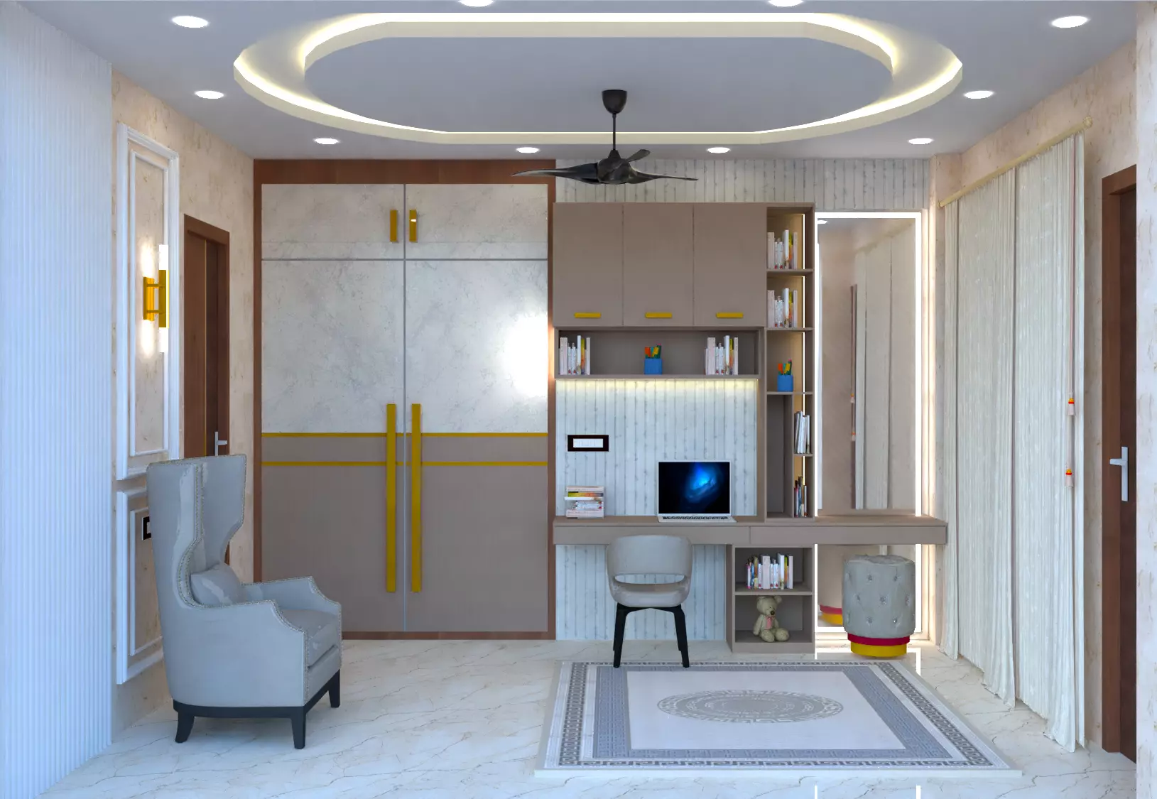 BEDROOM INTERIOR DESIGN 3D model_0