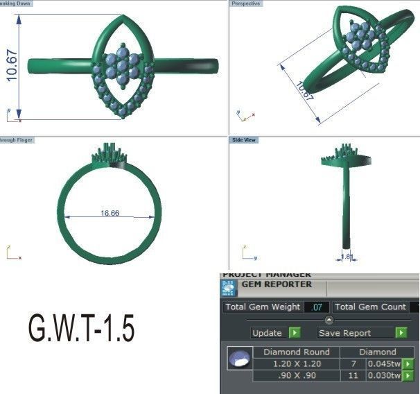 Ultra light wt Women Ring 3dm stl renders details 3D print model_12