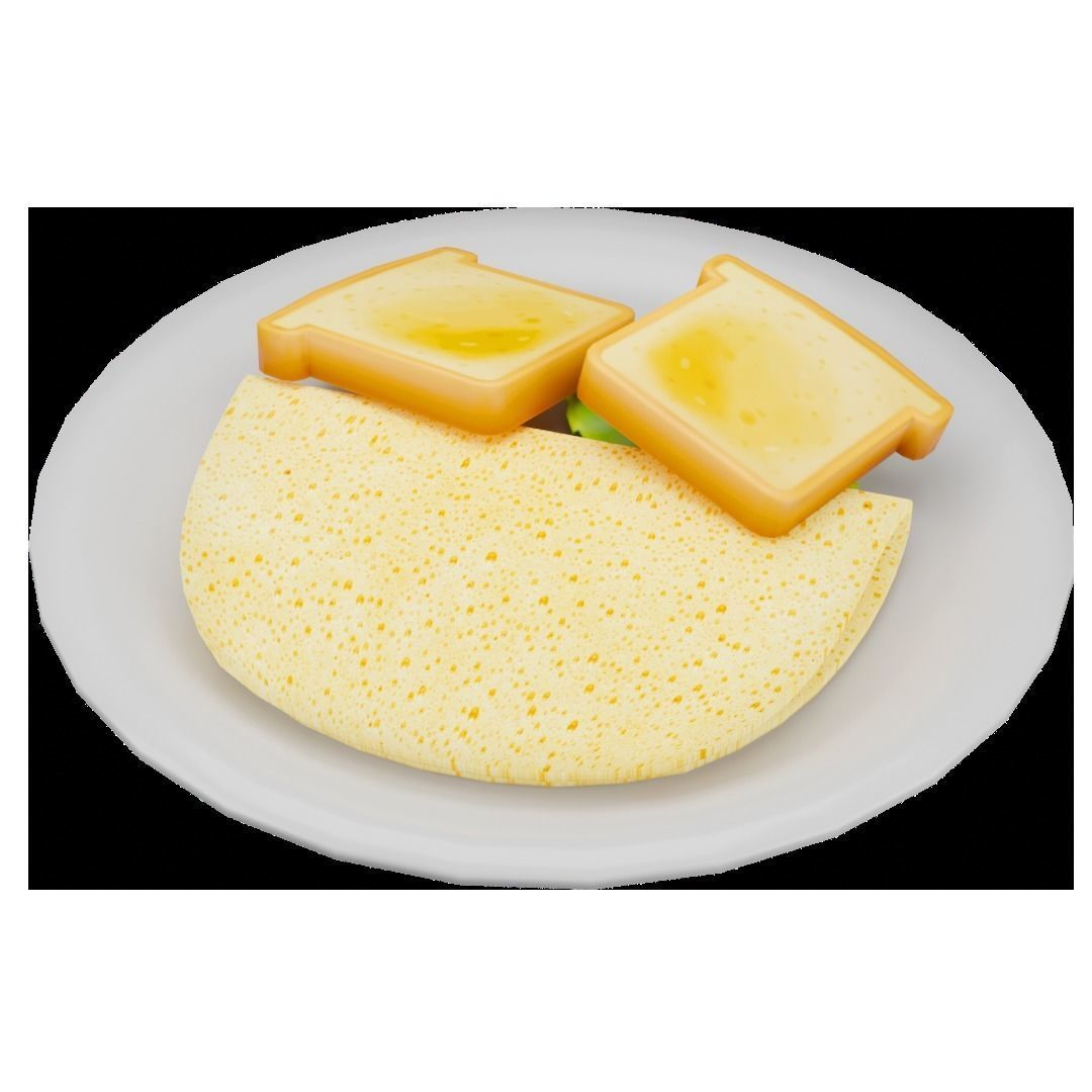 Some Foods Low Poly Low-poly 3D model_1