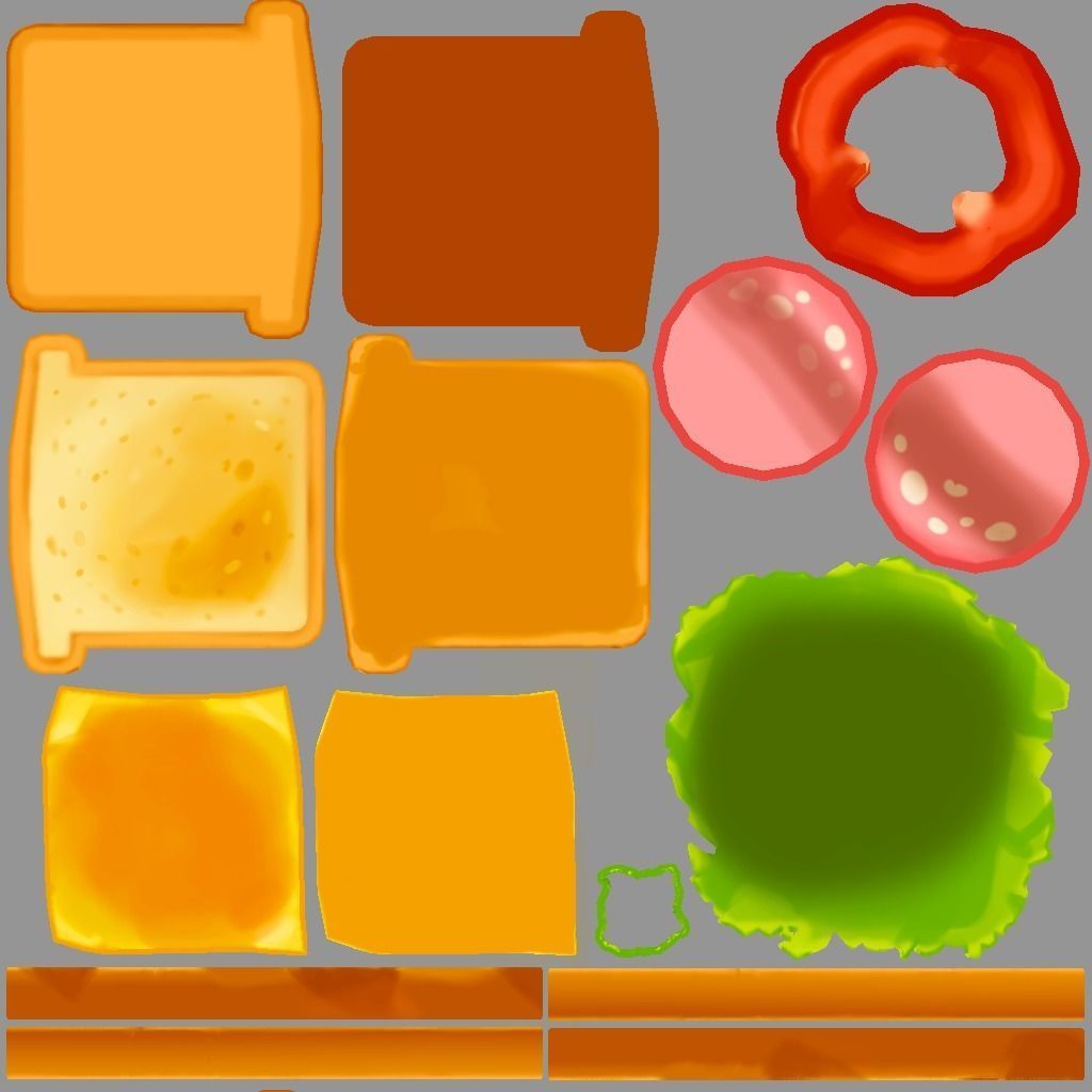 Some Foods Low Poly Low-poly 3D model_30