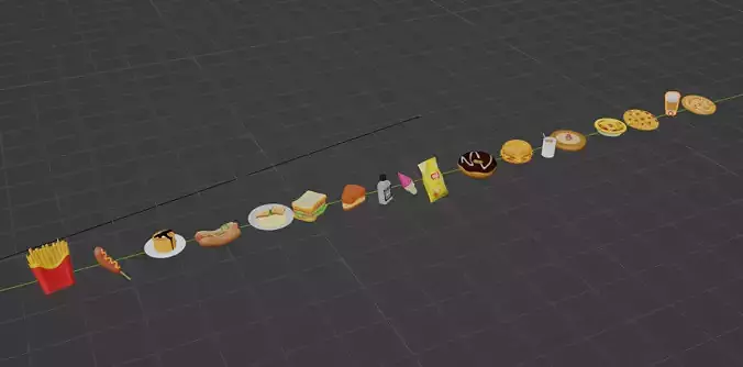 Some Foods Low Poly Low-poly 3D model