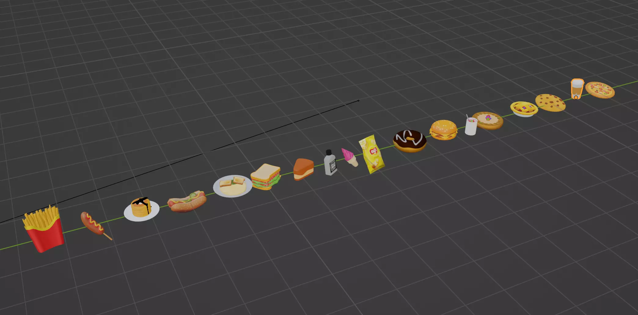 Some Foods Low Poly Low-poly 3D model_0