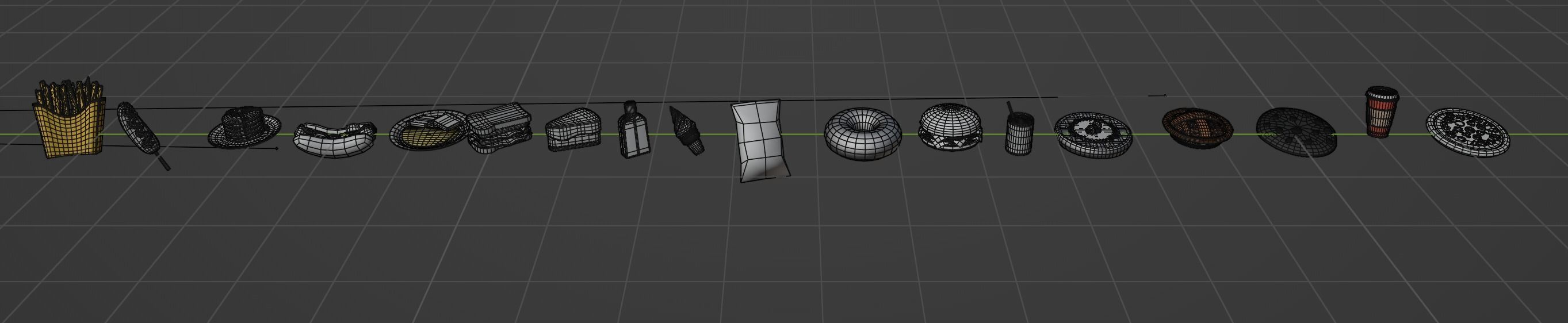 Some Foods Low Poly Low-poly 3D model_16