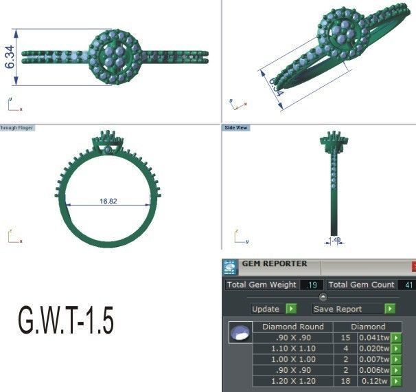 Ultra light wt Women Ring 3dm stl renders details 3D print model_12