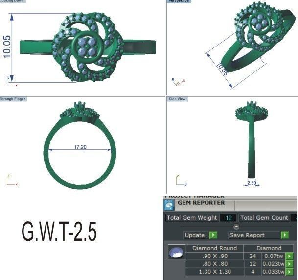 Ultra light wt Women Ring 3dm stl renders details 3D print model_12