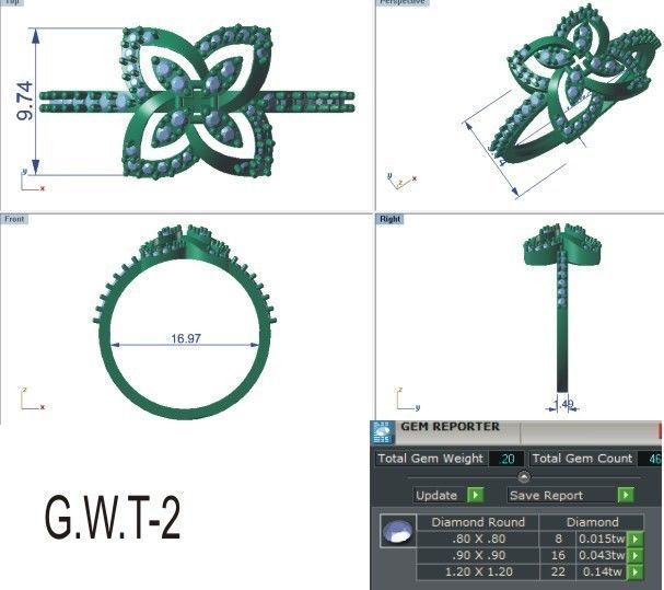 Ultra light wt Women Ring 3dm stl renders details 3D print model_12