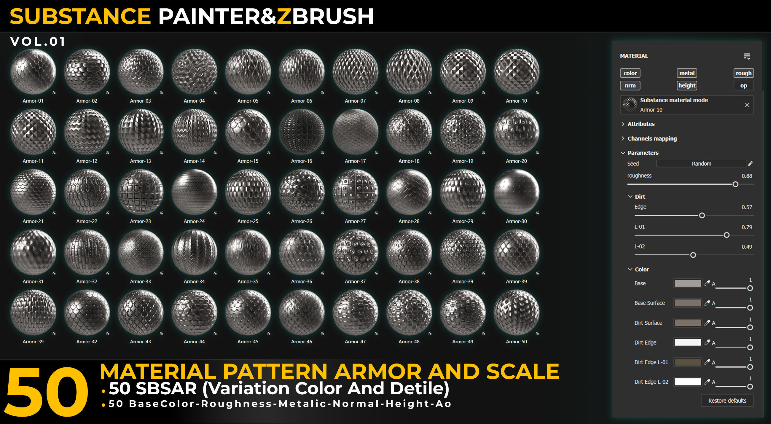 50 MATERIAL AND ALPHA PATTERN ARMOR AND SCALES VOL 01 Texture_1