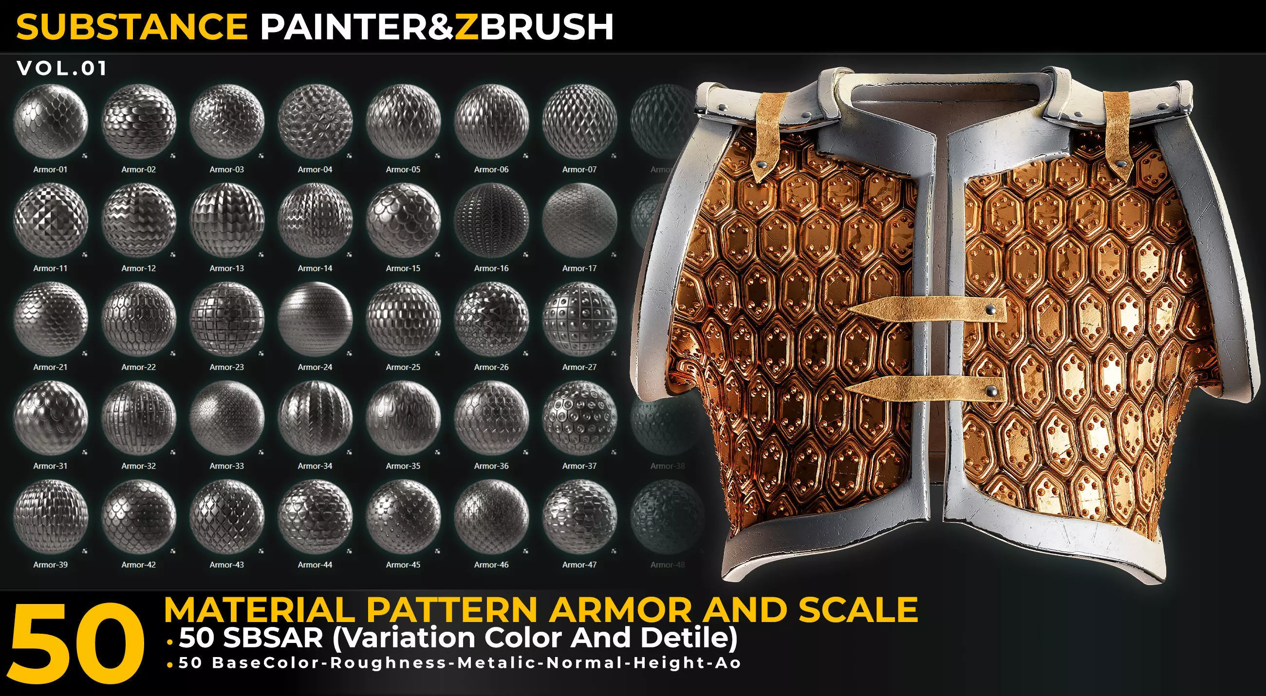 50 MATERIAL AND ALPHA PATTERN ARMOR AND SCALES VOL 01 Texture_0