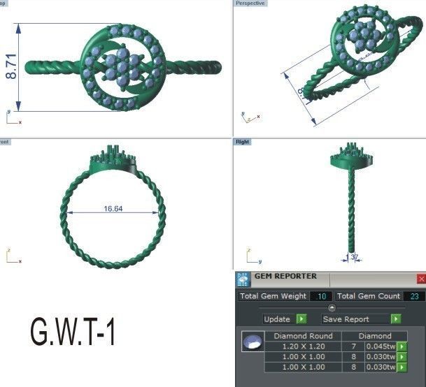 Ultra light wt Women Ring 3dm stl renders details 3D print model_12