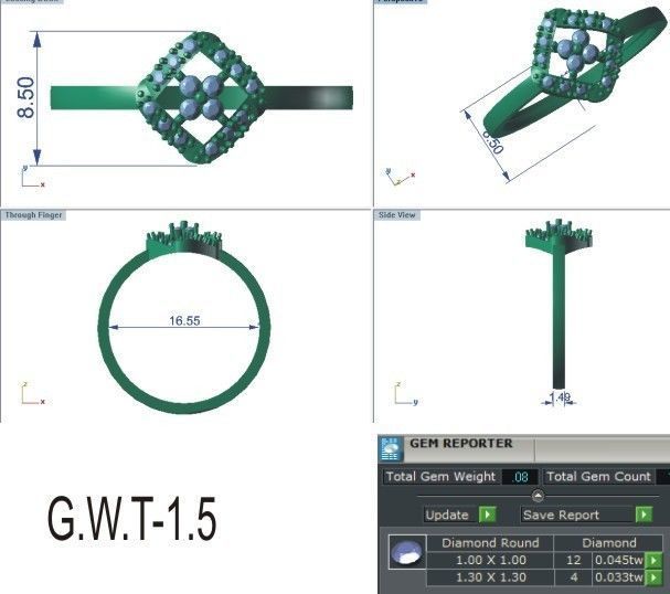 Ultra light wt Women Ring 3dm stl renders details 3D print model_12