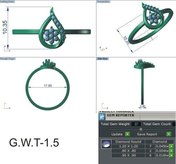 Ultra light wt Women Ring 3dm stl renders details 3D print model_12