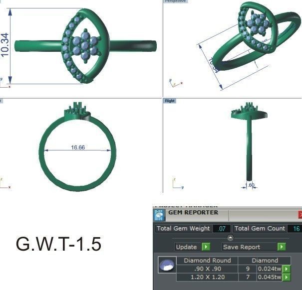 Ultra light wt Women Ring 3dm stl renders details 3D print model_12