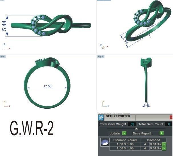 Ultra light wt Women Ring 3dm stl renders details 3D print model_12