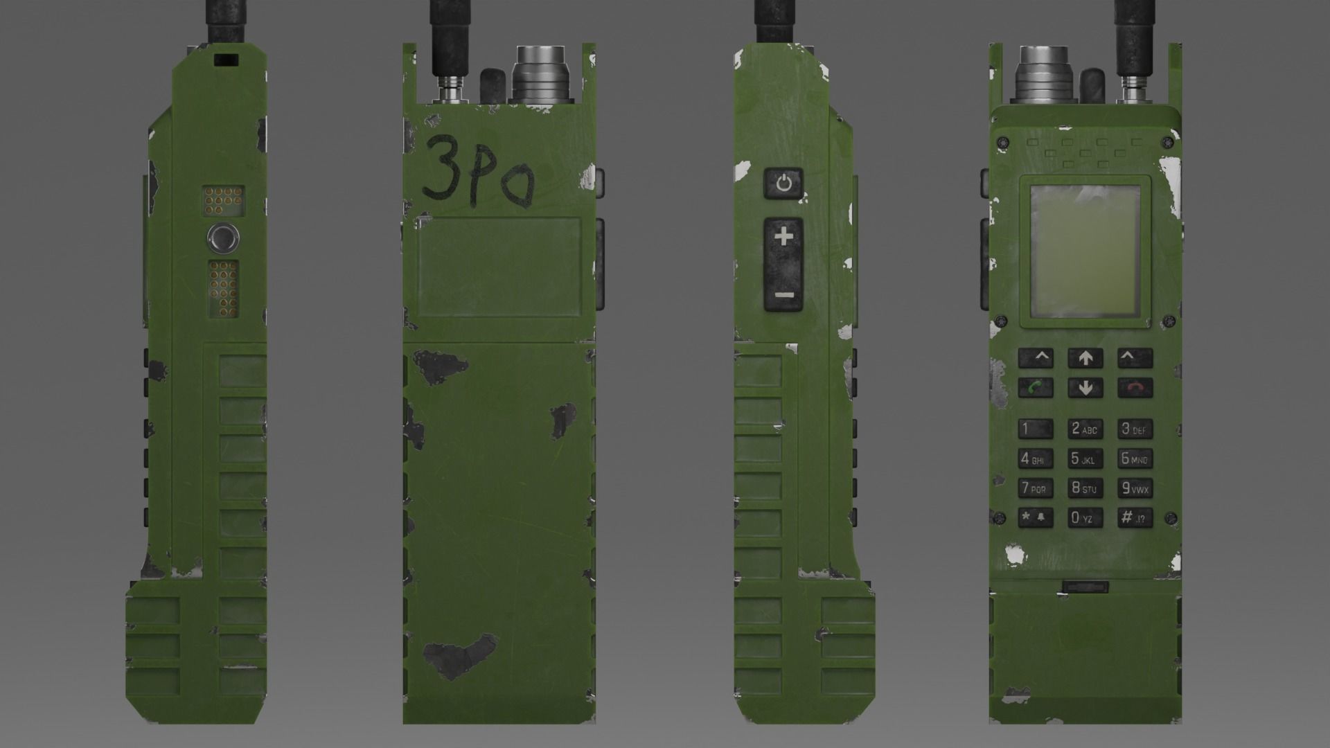 GAMEready military walkie-talkie or radio Low-poly 3D model_1