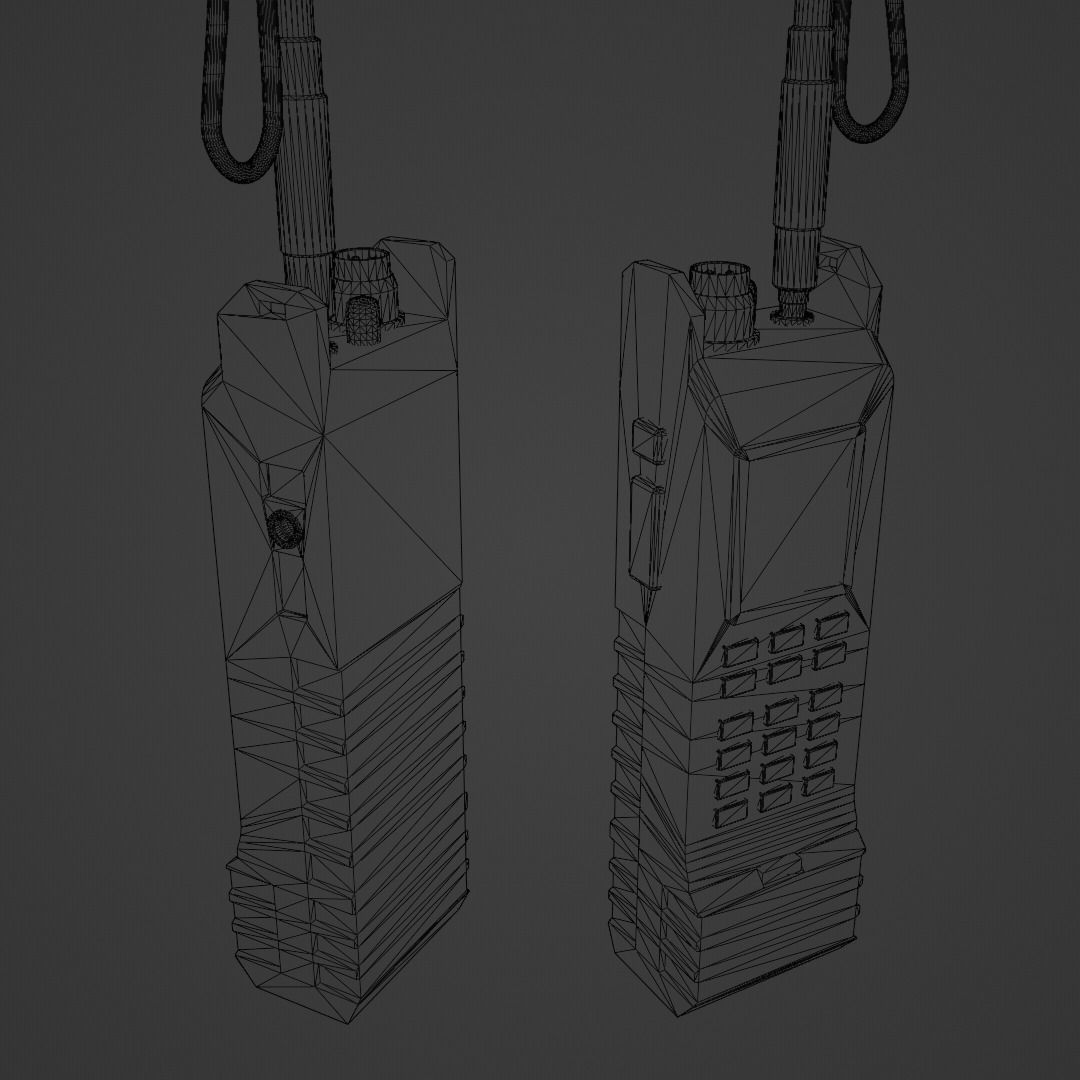 GAMEready military walkie-talkie or radio Low-poly 3D model_2