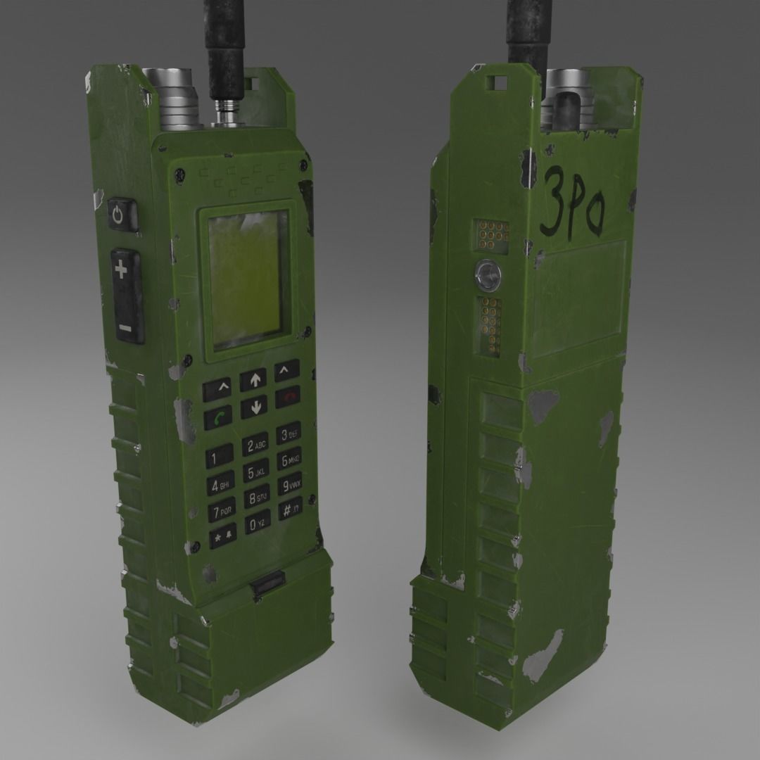 GAMEready military walkie-talkie or radio Low-poly 3D model_7