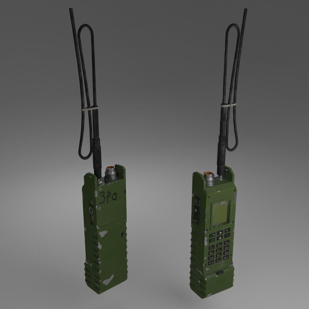 GAMEready military walkie-talkie or radio Low-poly 3D model_3