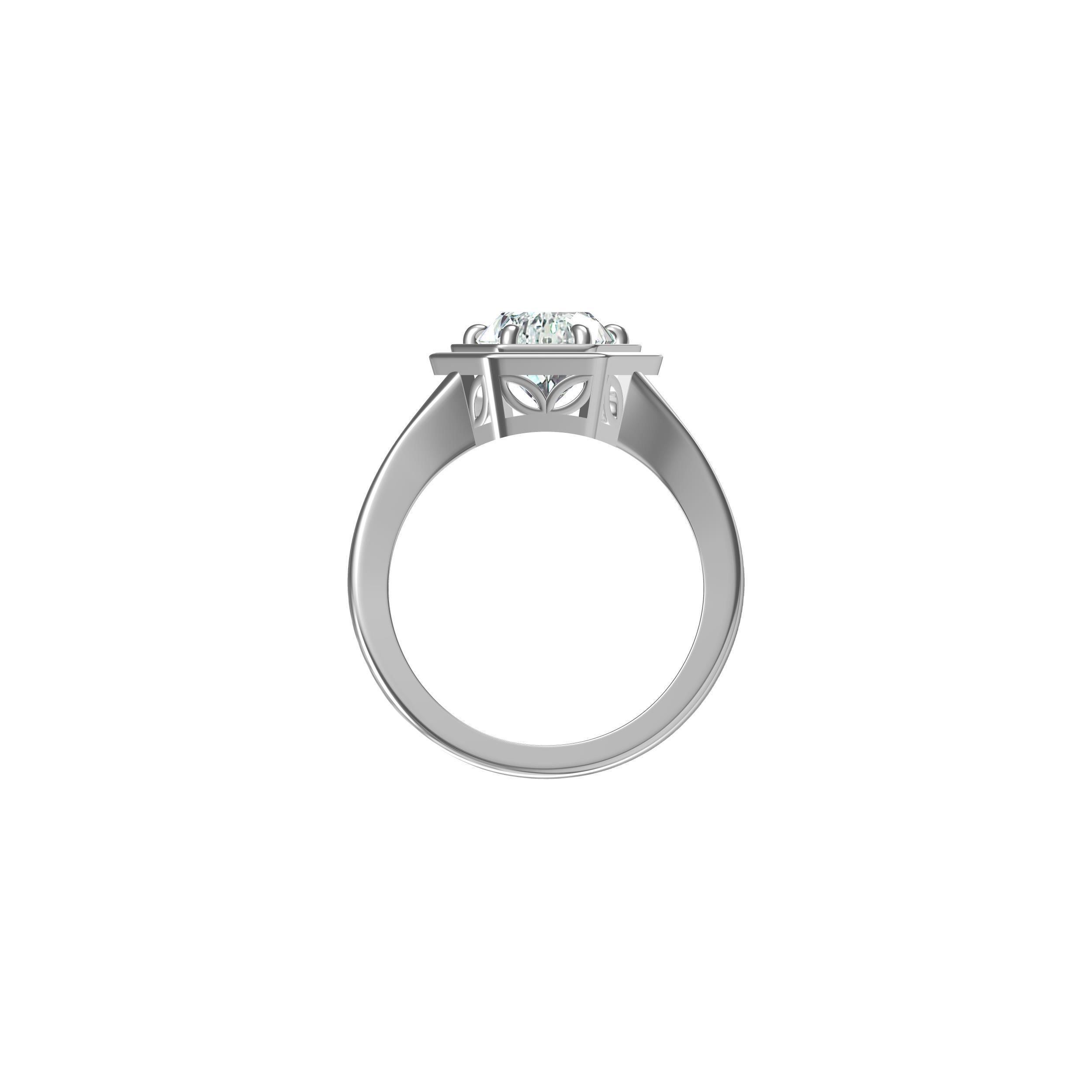 Antique Solitaire Ring 3D print model_6