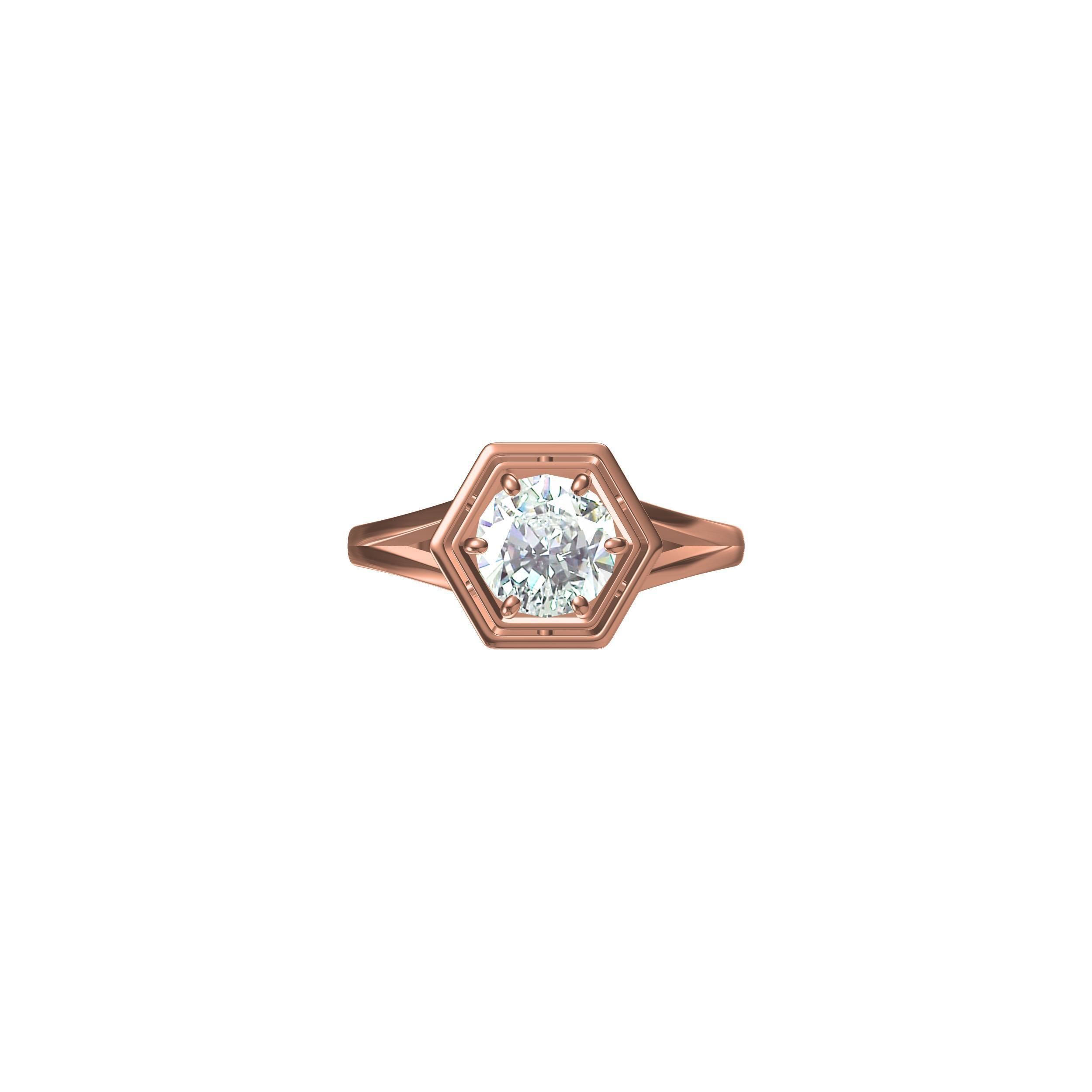 Antique Solitaire Ring 3D print model_4