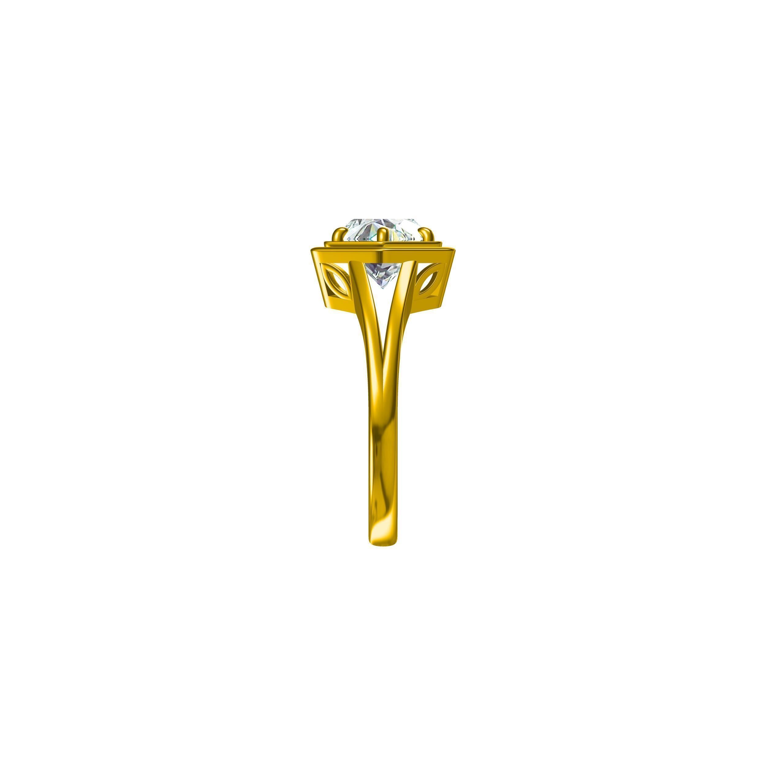 Antique Solitaire Ring 3D print model_11