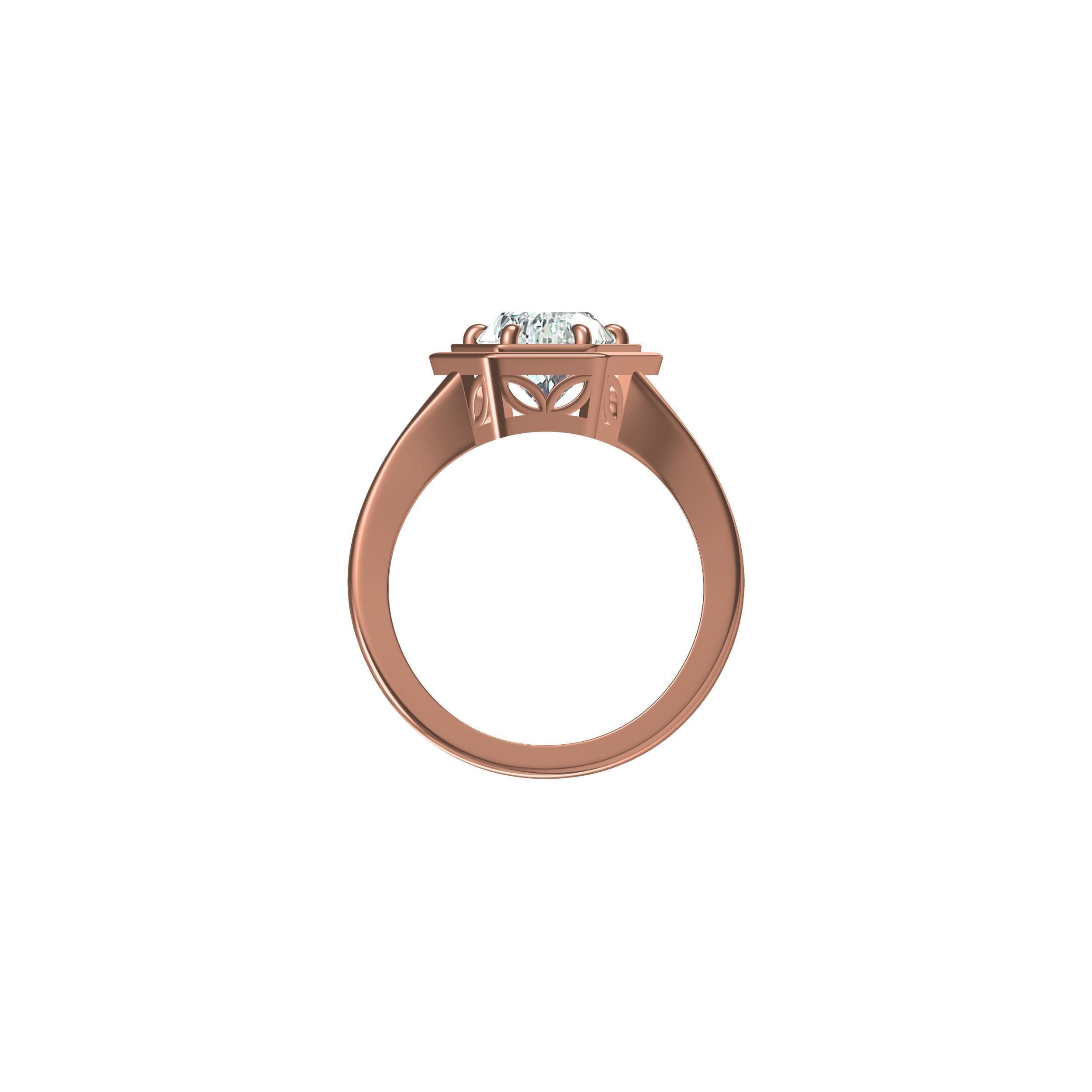 Antique Solitaire Ring 3D print model_7