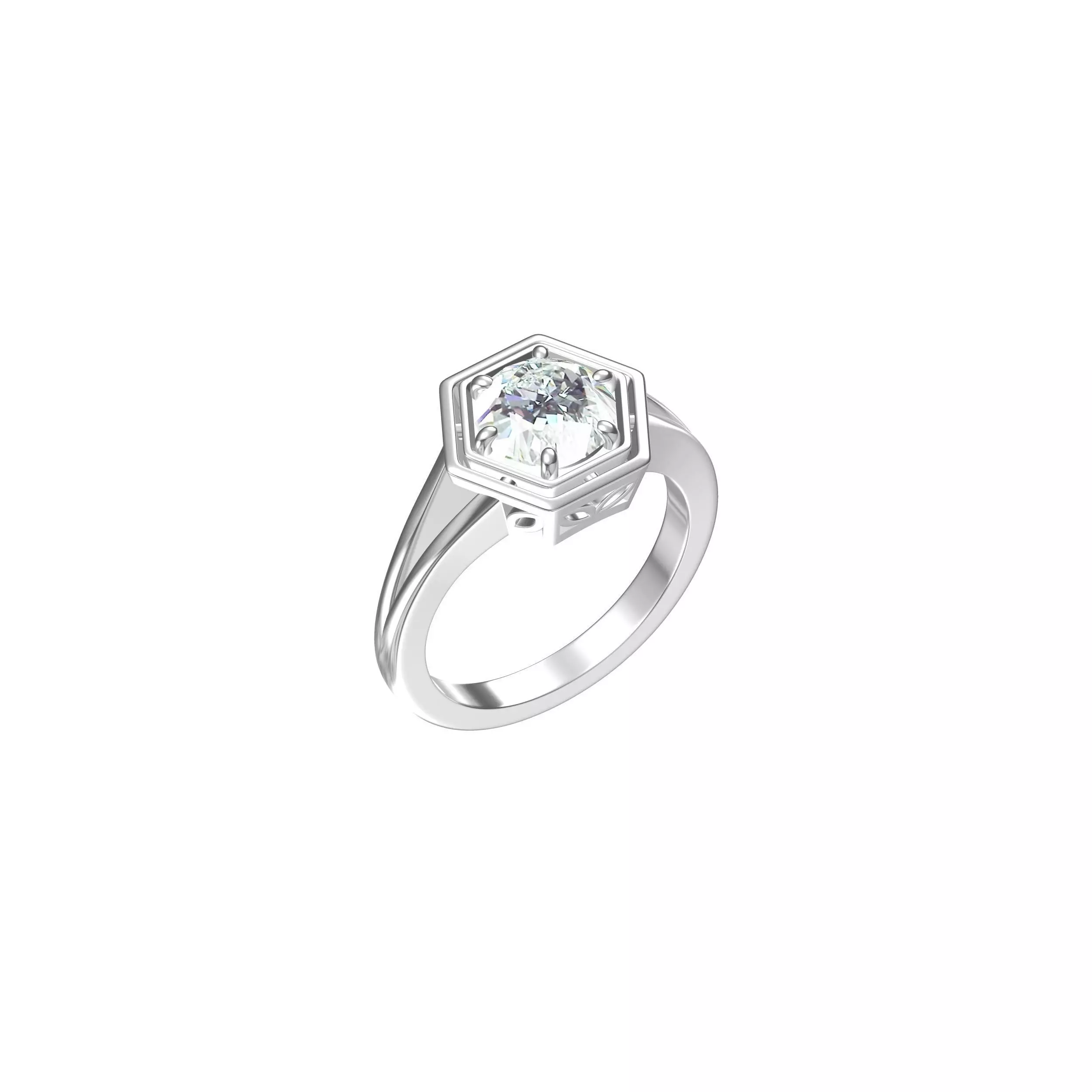 Antique Solitaire Ring 3D print model_0